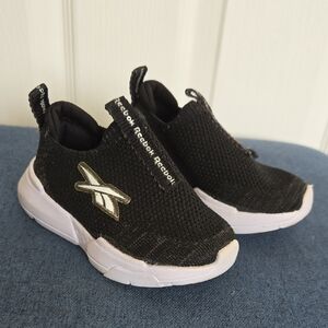 Reebok Kids Black and White Slip-On Sneakers